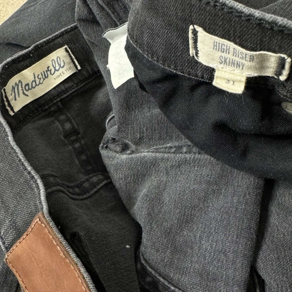 Madewell High Riser Skinny Jeans Washed Black Size 31
